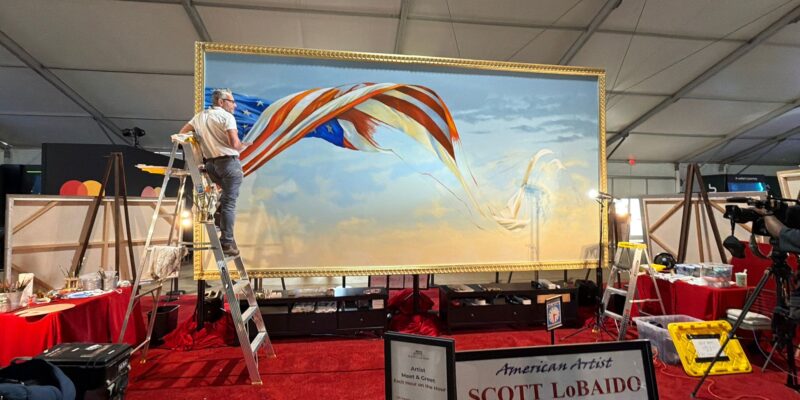 Scott LoBaido Creates America’s Largest Oil Painting of the American Flag on Canvas