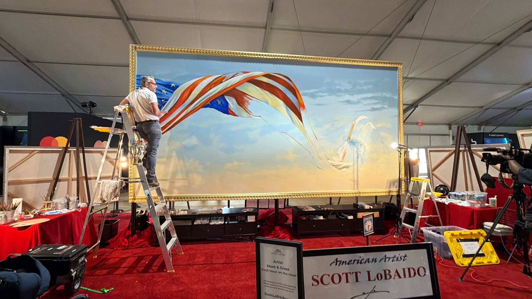 Scott LoBaido Creates America’s Largest Oil Painting of the American Flag on Canvas